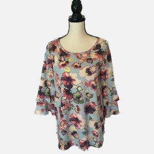 Ali Miles Women's Floral Tunic Top